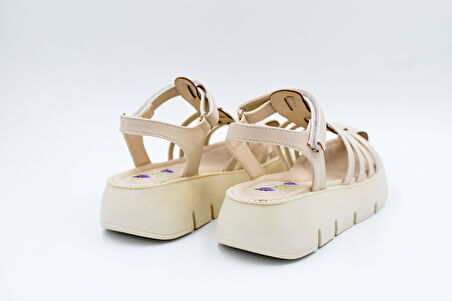 Prego (Arzen) Poli Hafif Taban Cırtlı Burnu Kapalı Çocuk Sandalet BEJ