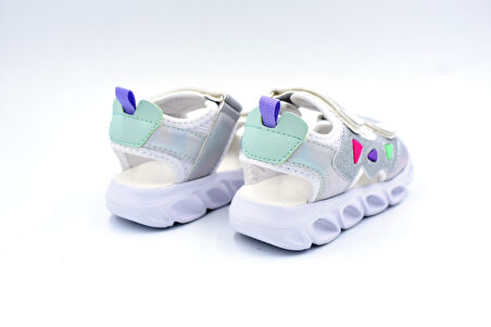 Prego (Vetta) Işıklı Phlon Hafif Taban Cırtlı Çocuk Sandalet BEYAZ