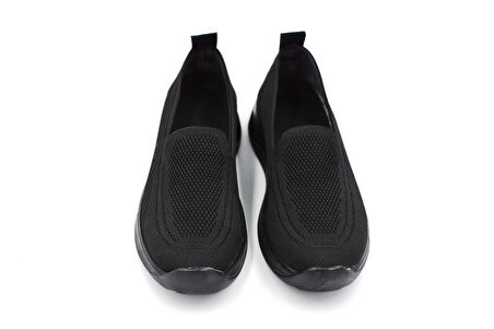 Beyaz (Filinta Moda) Poli Hafif Taban Dokuma Günlük Kadın Comfort Ayakkabı SİYAH