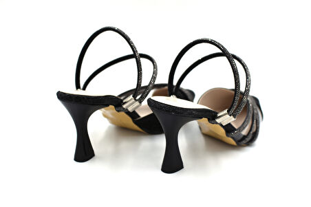 Prego (Park Moda) Taş Biye Detaylı Burnu Kapalı Kadın Abiye Ayakkabı SİYAH