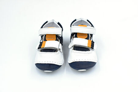 Beyaz (Tom Bebe) Hakiki Deri Ortabedik İlk Adım Çocuk Ayakkabı BEYAZ