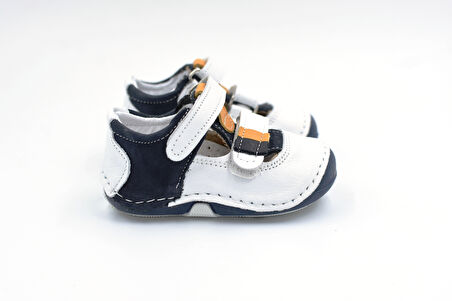 Beyaz (Tom Bebe) Hakiki Deri Ortabedik İlk Adım Çocuk Ayakkabı BEYAZ