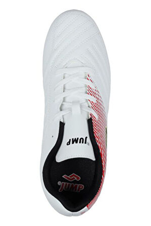 Jump 28224 Beyaz - Kırmızı Çim - Halı Saha Krampon Futbol Ayakkabısı BEYAZ
