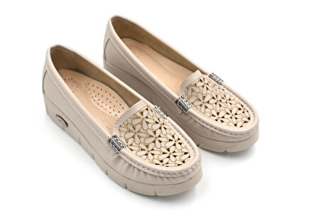 Prego (Oc Shoes) Poli Hafif Taban Günlük Kadın Ayakkabı BEJ