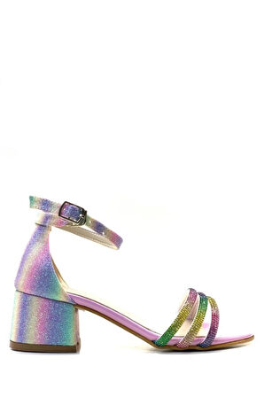 Prego Taş Biye Detaylı Tokalı Çocuk Abiye Ayakkabı ÇOK RENKLİ