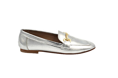 Prego (Pine Cone) Zincir Toka Detaylı Günlük Kadın Ayakkabı GUMÜŞ