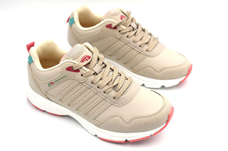 M.p Poli Hafif Taban Kadın Bağcıklı  Koşu Ayakkabı 242-6923 BEJ