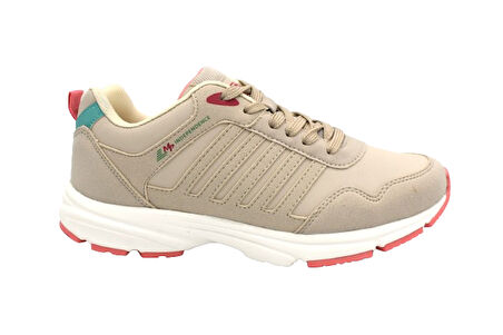 M.p Poli Hafif Taban Kadın Bağcıklı  Koşu Ayakkabı 242-6923 BEJ
