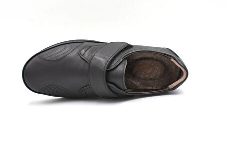 Prego (Gnd) Cırtlı Haki Deri Poli Hafif Taban Comfort Günlük Kadın Ayakkabı SİYAH