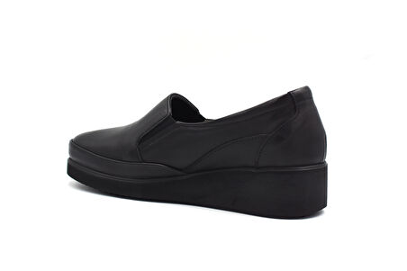 Prego (Gnd) Hakiki Deri Poli Hafif Taban Comfort Günlük Kadın Ayakkabı SİYAH