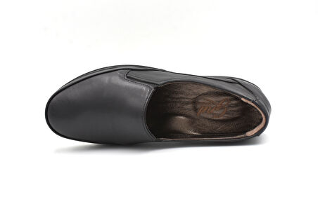 Prego (Gnd) Hakiki Deri Poli Hafif Taban Comfort Günlük Kadın Ayakkabı SİYAH