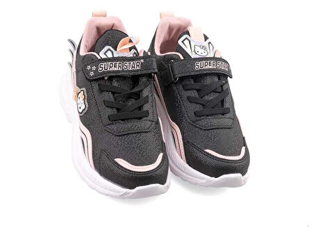 Prego (Sper Star) Phlon Hafif Taban Cırtlı Cocuk Spor Ayakkabı SİYAH