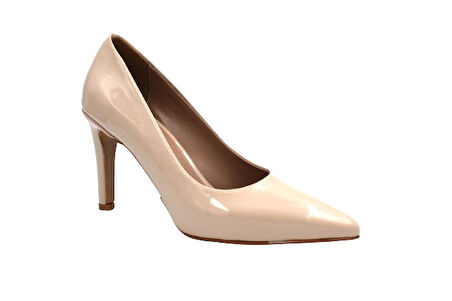 Prego (Pine Cone) Kadın Stiletto Ayakkabı Rugan Bej