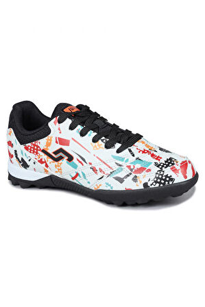 Jump 31524  Renkli Çocuk Halı Saha Futbol Ayakkabısı BEYAZ