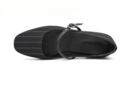 Beyaz (London) Kalın Topuklu Kadın Ayakkabı SİYAH