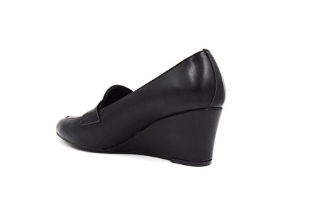 Beyaz (London) Dolgu Topuklu Günlük Kadın Ayakkabı SİYAH