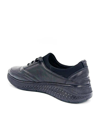 Beyaz (CES) İçi Dışı Hakiki Deri Poli Hafif Taban Günlük Comfort Kadın Ayakkabı SİYAH