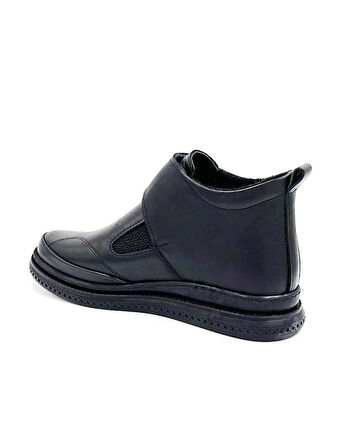 Kindep Hakiki Deri Cırtlı Termo Kaymaz Taban Günlük Kadın Bot SİYAH