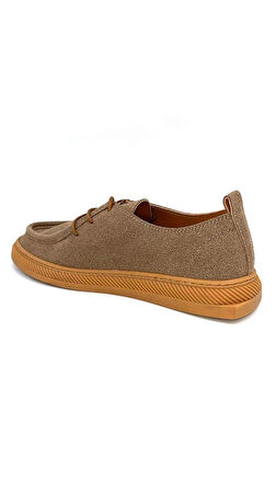 Beyaz (London) Kuki Termo Kaymaz Taban Bağcıklı Günlük Kadın Ayakkabı VİZON