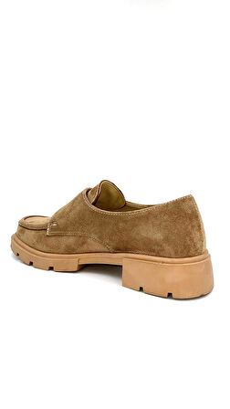 Beyaz (London) Mery Termo Kaymaz Taban Yan Toka Detaylı Günlük Kadın Ayakkabı VİZON