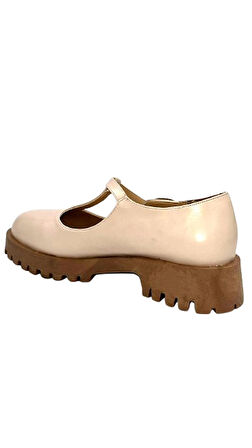 Beyaz (London) Lucky Termo Kaymaz Taban  Yan Toka Detaylı Günlük Kadın Ayakkabı BEJ