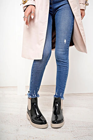 Beyaz (NORT OF LONDON) Ren Kadın Yağmur Botu BEJ