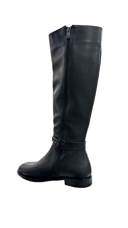 Beyaz (Park Moda) Lisa Günlük Kadın Dizaltı Çizme SİYAH