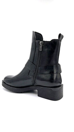 Beyaz (Park Moda) kika Termo Kaymaz Taban Fermuarlı Günlük Kadın Bot SİYAH