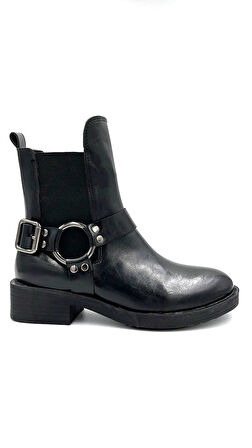 Beyaz (Park Moda) kika Termo Kaymaz Taban Fermuarlı Günlük Kadın Bot SİYAH