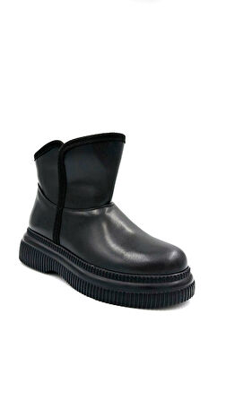 Beyaz (Oktay) Selsi Poli Hafif Taban İçi Polar Günlük Kadın Bot SİYAH