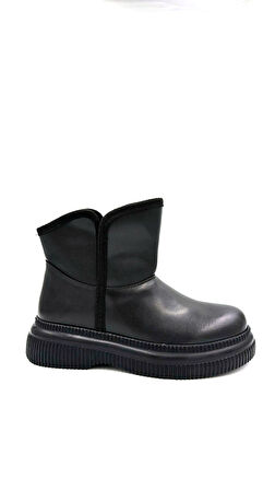 Beyaz (Oktay) Selsi Poli Hafif Taban İçi Polar Günlük Kadın Bot SİYAH