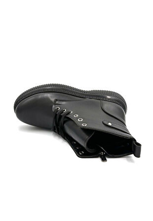 Beyaz (Oktay) Haiti Poli Hafif Taban Bağcıklı Kadın Postal Bot SİYAH