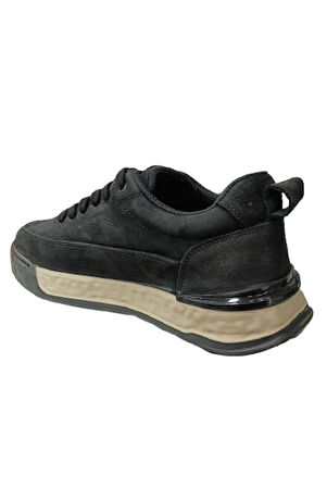 Bulldozer 250209 Hakiki Deri Phlon Hafif Taban Günlük Erkek Ayakkabı SİYAH