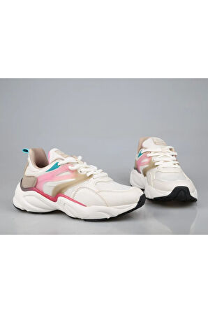 Jump 30905 Phlon Hafif Taban Bağcıklı Unisex Sneakers BEJ
