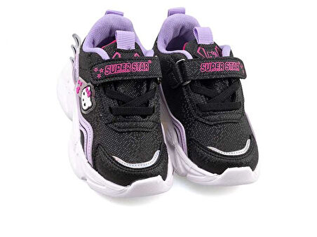 Prego (Sper Star) Phlon Hafif Taban Cırtlı Cocuk Spor Ayakkabı SİYAH MOR