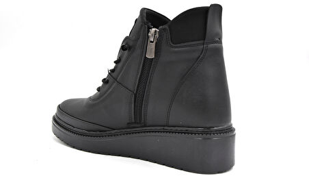 Beyaz (Clavi) Termo Kaymaz Taban İçi Kürklü Fermuarlı Günlük Kadın Bot SİYAH