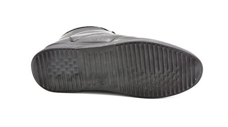 Beyaz (Clavi) Hakiki Deri Poli Hafif Taban Fermuarlı Günlük Kadın Comfort Ayakkabı SİYAH