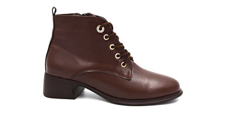 Beyaz (Park Moda) Termo Kaymaz Taban Fermuarlı&Bağcıklı KAHVE