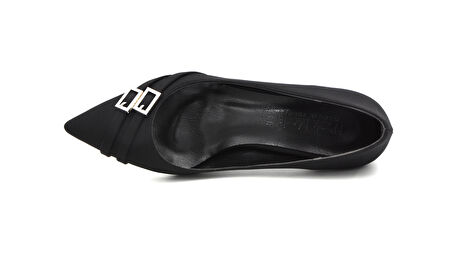 Beyaz Toru Topuklu Kadın Ayakkabı SİYAH