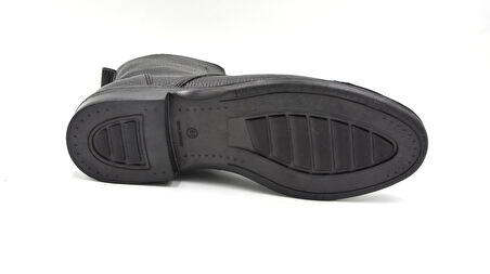 Beyaz Runi Hakiki Deri Termo Kaymaz Taban Bağcıklı&Femuarlı Erkek Postal Bot SİYAH