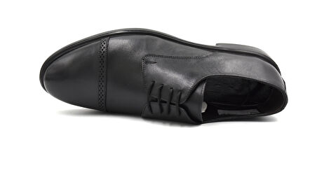 Beyaz (Stilloni) Hakiki Deri Poli Hafif Taban Bağcıklı Erkek Ayakkabı SİYAH