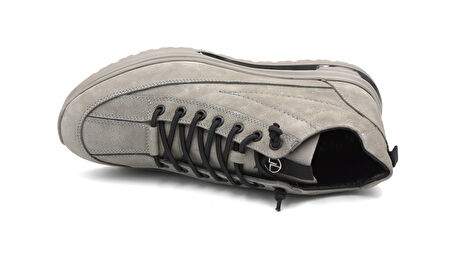 Beyaz (Lisans) Hakiki Deri Termo Kaymaz Taban Erkek Günlük Bot GRİ