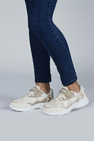 Jump 29189 Cırtlı Üniseks Çocuk Sneaker Günlük Spor Ayakkabı BEJ