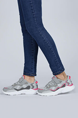 Jump 29189 Cırtlı Üniseks Çocuk Sneaker Günlük Spor Ayakkabı GRİ