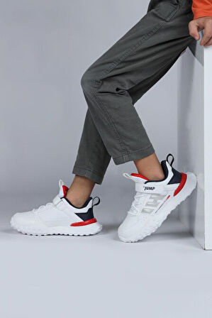 Jump 29602 Cırtlı Üniseks Çocuk Sneaker Günlük Spor Ayakkabı BEYAZ