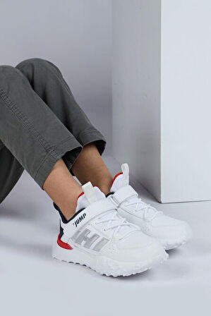 Jump 29602 Cırtlı Üniseks Çocuk Sneaker Günlük Spor Ayakkabı BEYAZ