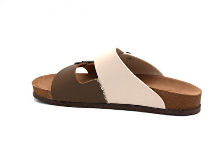 Fly Soft S903 Poli Hafif Taban Çift Toka Erkek Terlik BEJ KAHVE