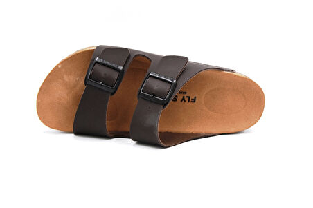 Fly Soft S903 Poli Hafif Taban Çift Toka Erkek Terlik KAHVE