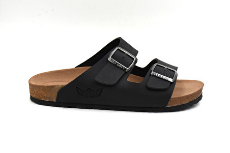 Fly Soft S903 Poli Hafif Taban Çift Toka Erkek Terlik SİYAH