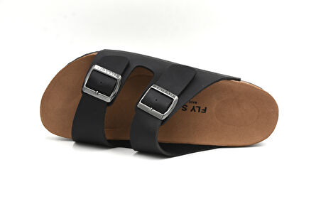 Fly Soft S903 Poli Hafif Taban Çift Toka Erkek Terlik SİYAH